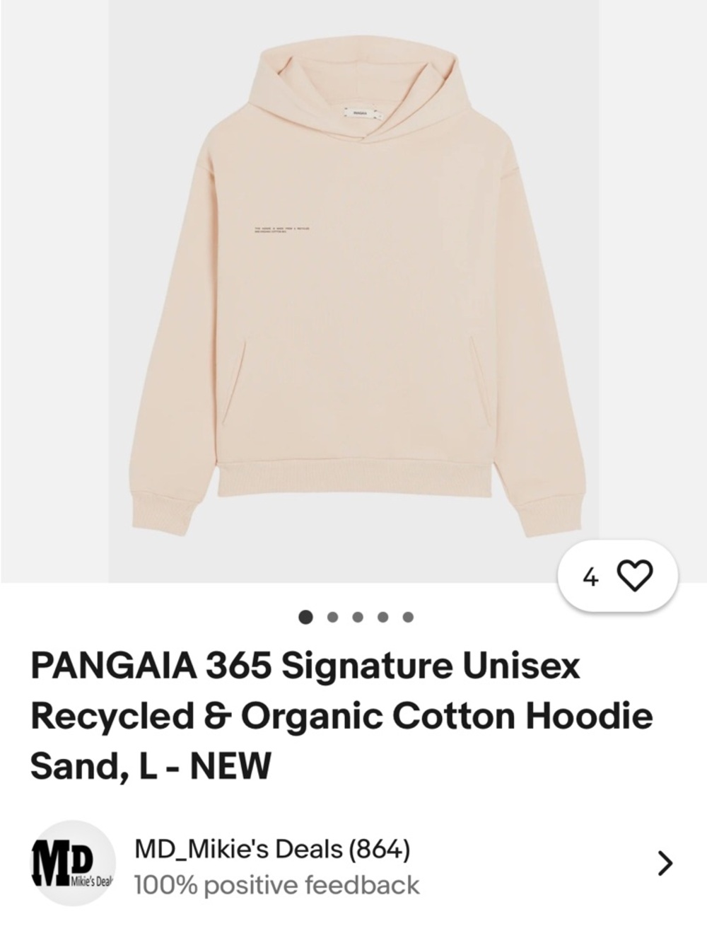 Pangaia Sand Unisex Lightweight Hooded Pullover